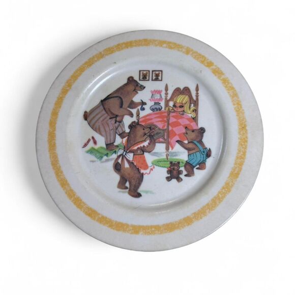 VTG Oneida Goldilocks Three Bears Children's Plate 7.5" - Picture 1 of 6